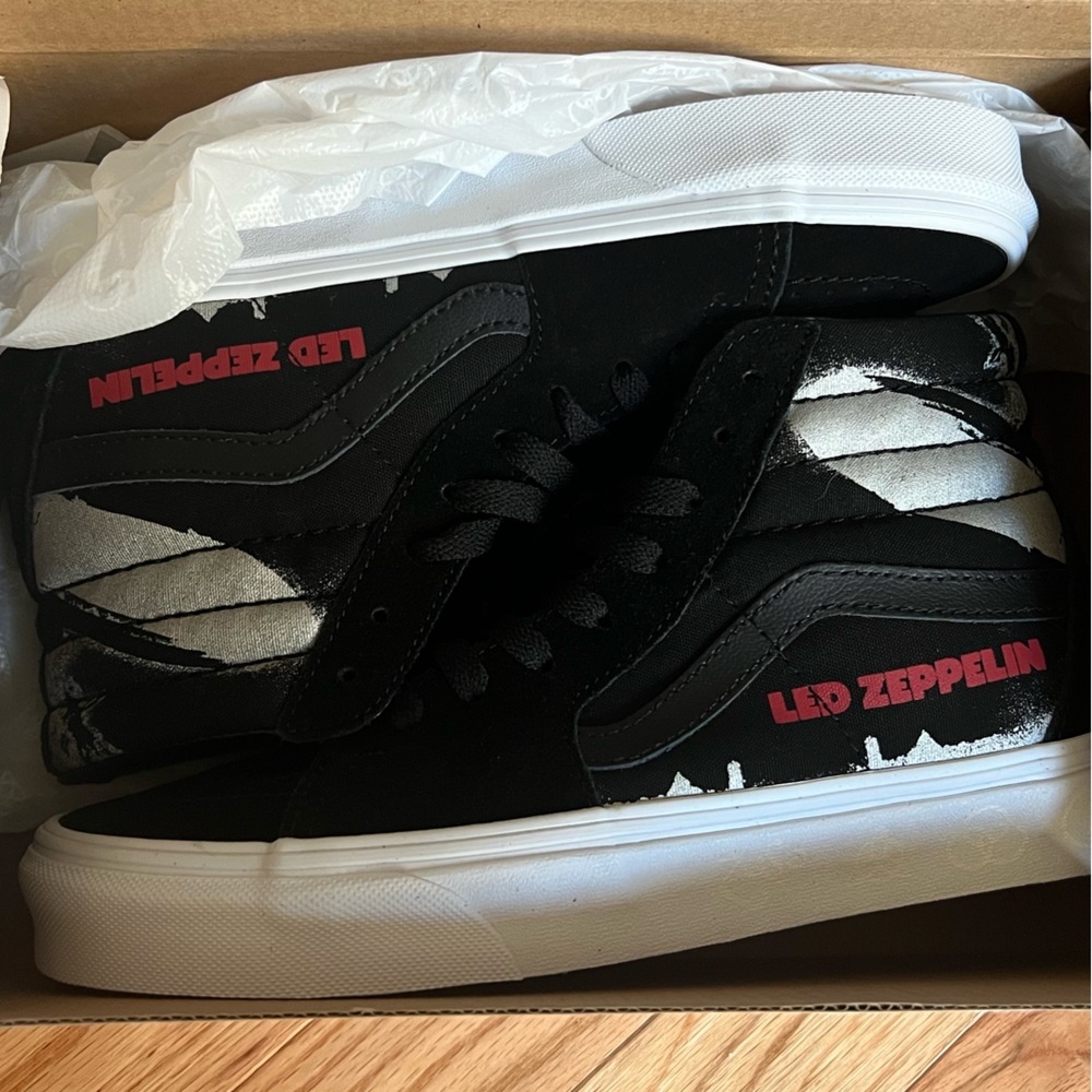 Vans Black and White Led Zeppelin Women's Shoes